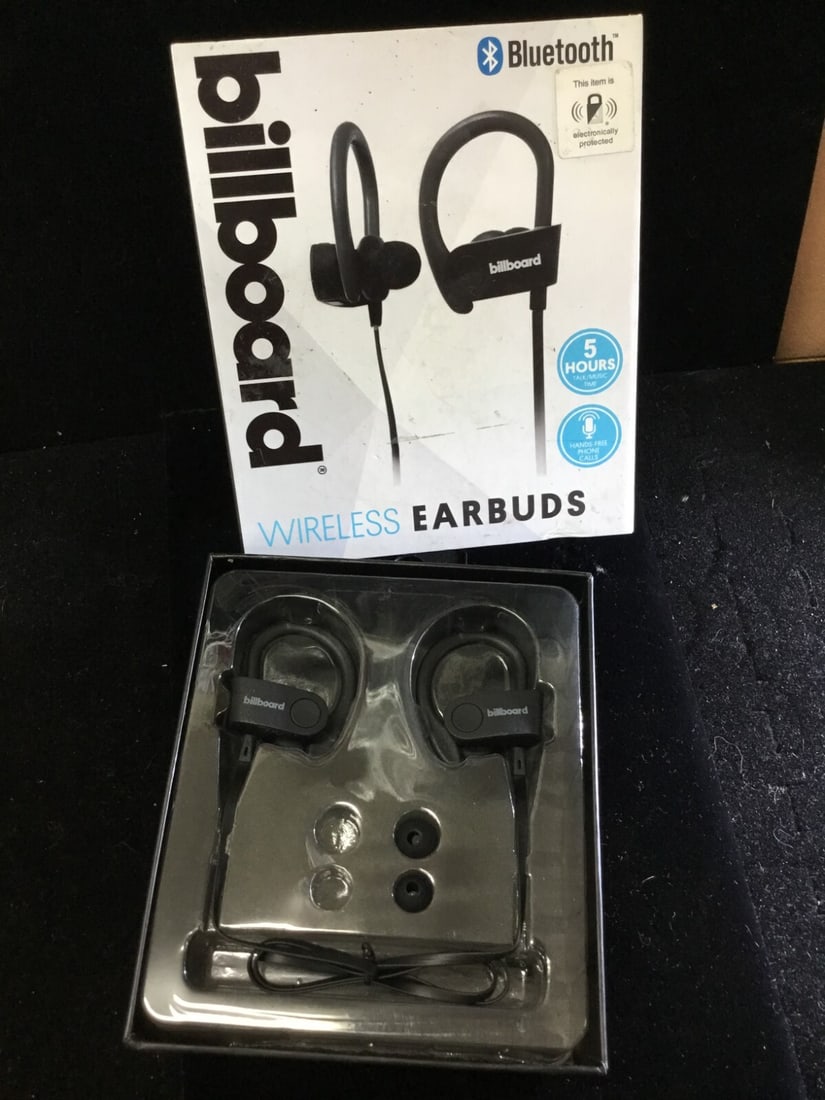 NEW BLUETOOTH Billboard Earbuds Wireless Earbuds- Black: Introducing the newest addition to your music collection, the BLACKBillboard Earbuds. These wireless earbuds are perfect for on-the-go listening, with a Bluetooth connectivity feature that allows you 