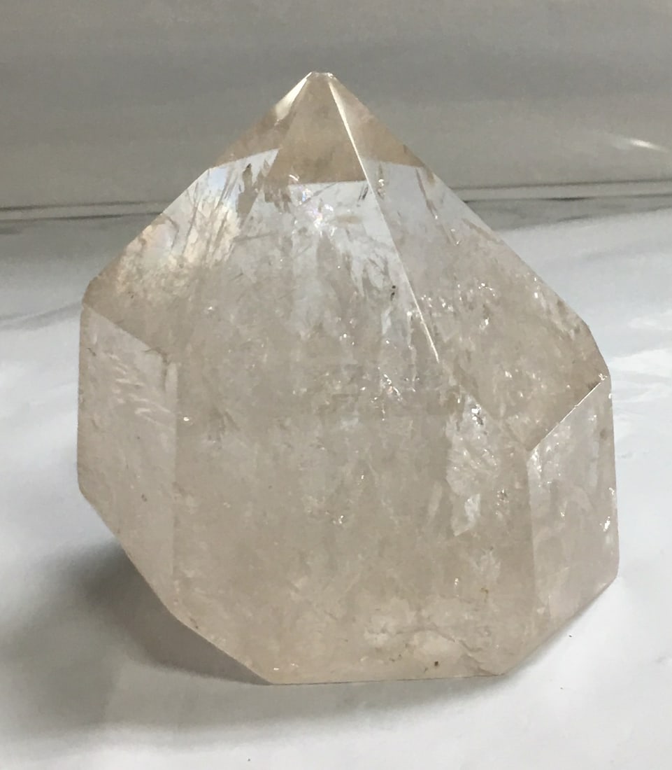 Natural White Clear Crystal Quartz Hexagonal Tower Point Wand Rock 3 3/8" (1 of 8)