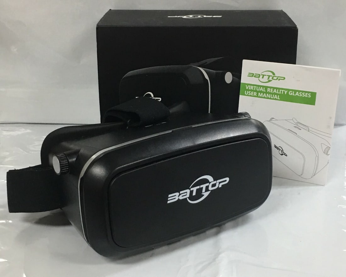 Battop VR Virtual Reality Headset 3D Glasses for 3.5 - 6.0 Inch Smartphones: Battop Virtual Reality 3D Glasses for 3.5 - 6.0 Inch Smartphones. This VR glasses is in original opened box with user manual. It is compatible with 3.5 - 6.0 inch smartphones; (Lmax: 154 mm; Wmax: 82 