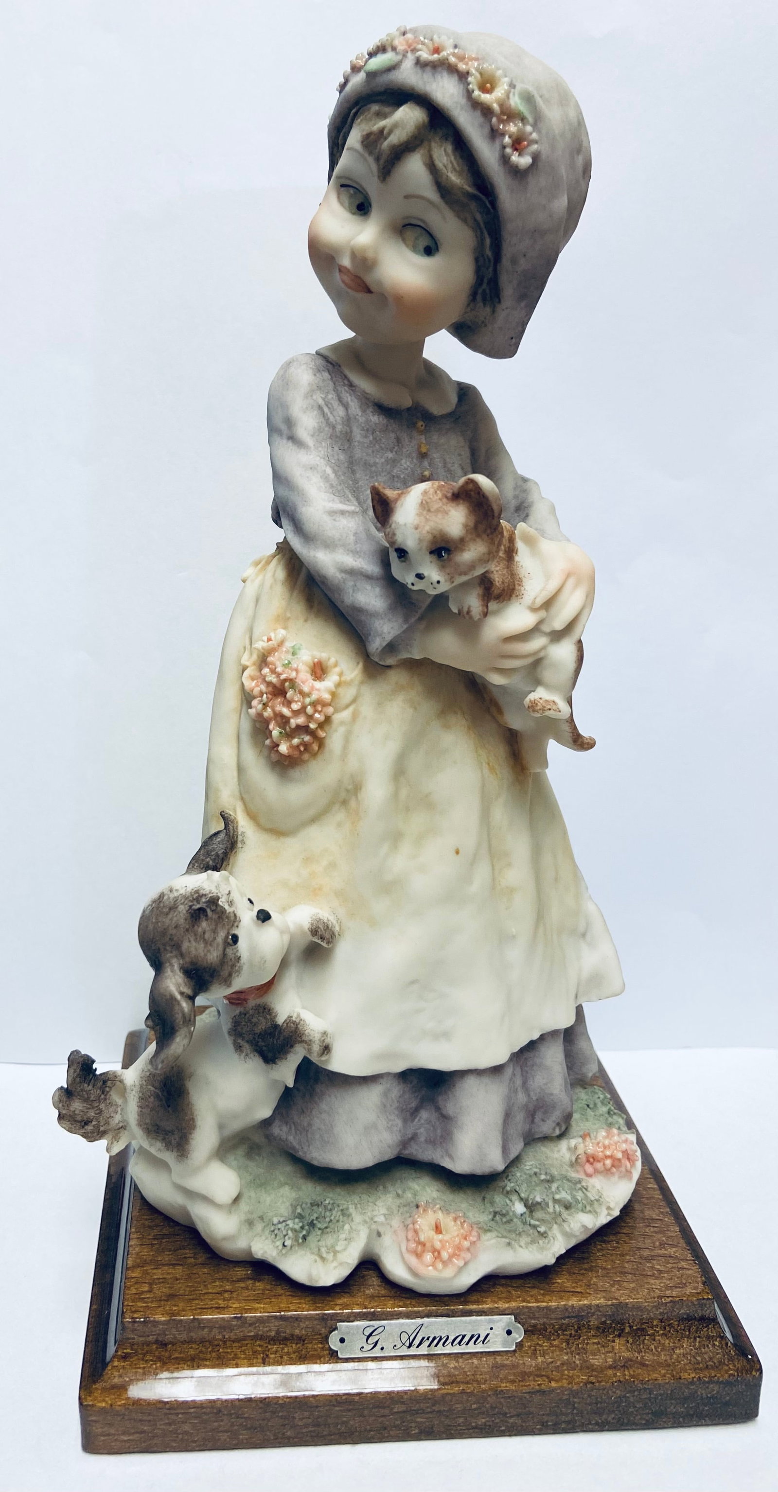 1986 Giuseppe Armani Florence Girl with Cat and Dog Figurine (1 of 8)