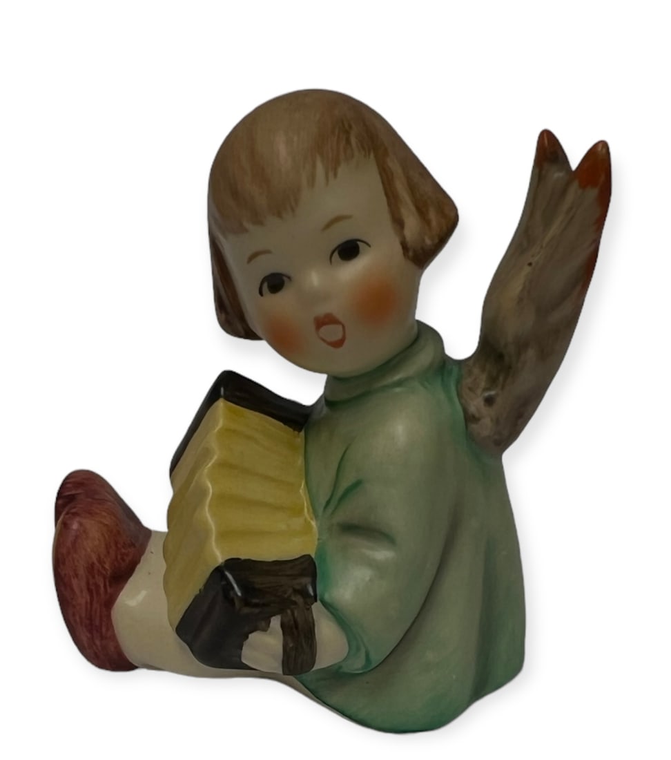 1967 Vintage Hummel Goebel Figurine Angel with Accordian W Germany 238B: 1967 Vintage Hummel Goebel Figurine Angel with Accordian W Germany 238B - The figurine is about 2.5" tall, excellent condition, no box. Use zoom feature on photos to see details of the piece. Photos a