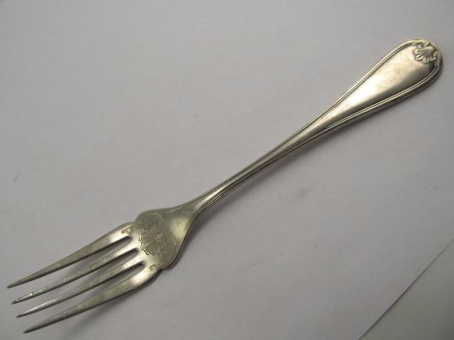 CHRISTOFLE COQUILLE BERAIN SILVERPLATE 7 ?" FORK OC EXCELLENT COND NO MONO (1 of 7)