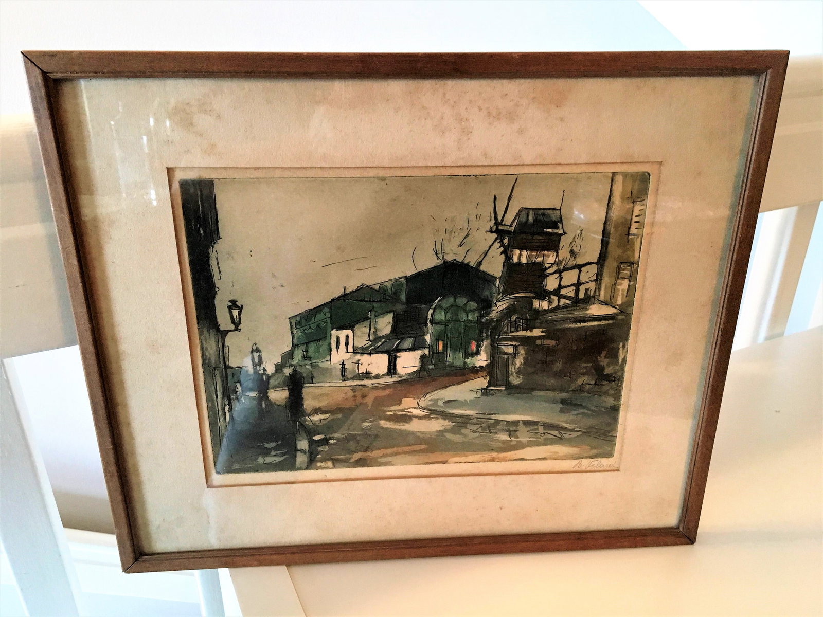 B. Vilard (French) Early 20th Century, Montmartre, Etching: B. Vilard (French) Early 20th Century, Montmartre, Etching. Signed in Pencil 'B. Vilard' lower right. Image Size: 8 x 10.5 in. Overall Framed Size: 13 x 16 in.