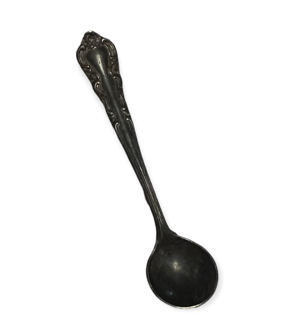 Antique Sterling Silver Mini Salt Spoon Brooch Pin .925 Jewelry 2.5" (1 of 4)
