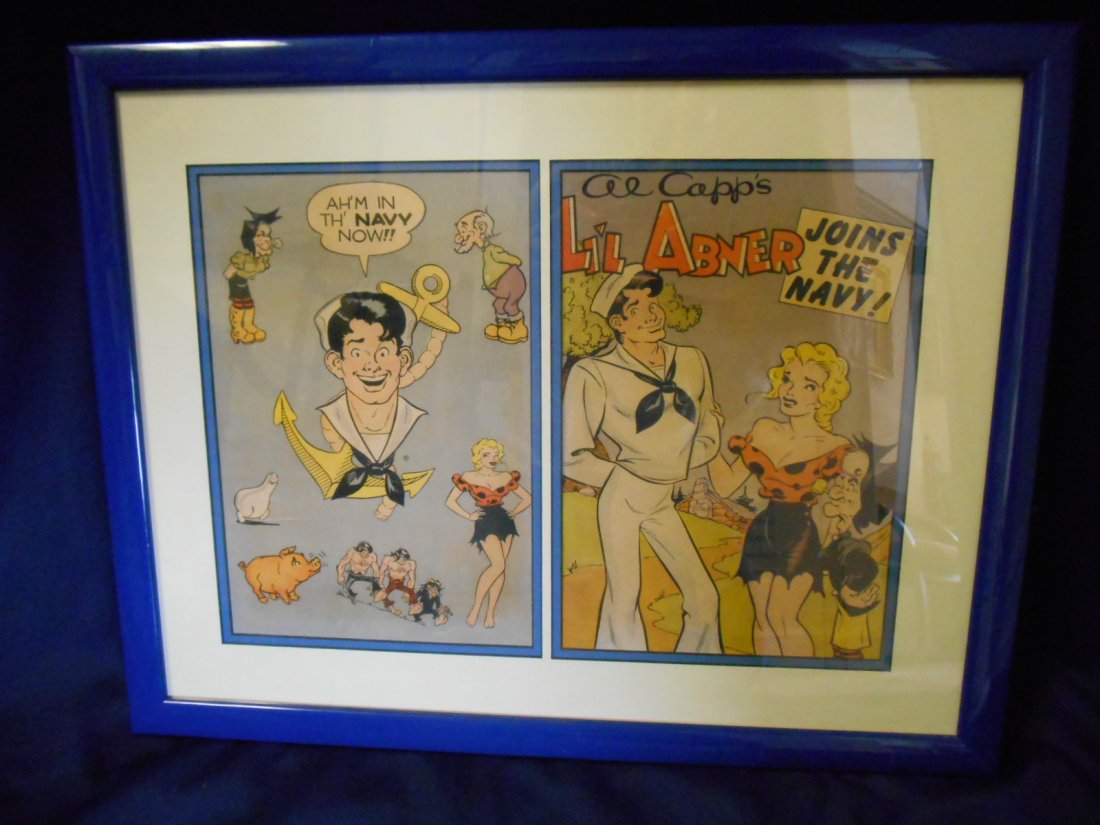 Li'l Abner Framed Picture: Al Capp's Li'l Abner Joins the Navy comic picture. Measures 20"x1"x15"
