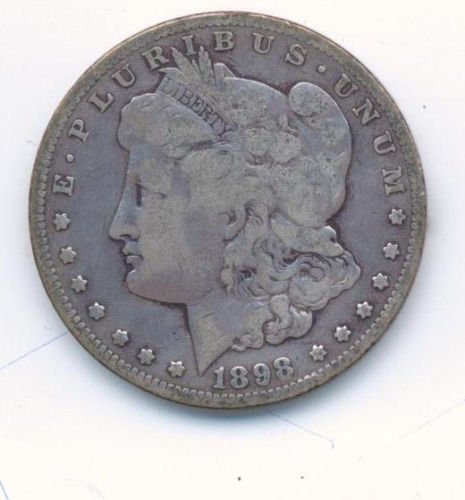 RARE 1898 S MORGAN SILVER DOLLAR GRADE FINE SAN FRAN: 1898 S Morgan Silver Dollar, F Details San Francisco
