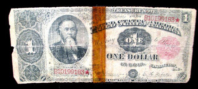 UNITED STATES ONE DOLLAR BILL SERIES OF 1891: Treasury Note dated 1891 U.S. ONE DOLLAR NOTE. Condition is Fair very Rare Note.