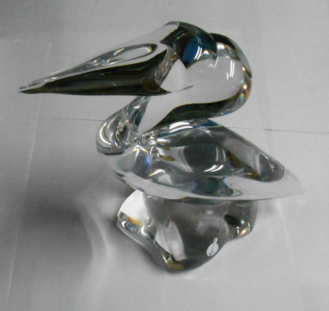 Large Daum France Crystal Standing Pelican 8 1/4” H. X (1 of 6)