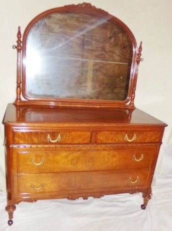Burled Mahogany Dresser W Mirror Jan 01 2018 Leonard S
