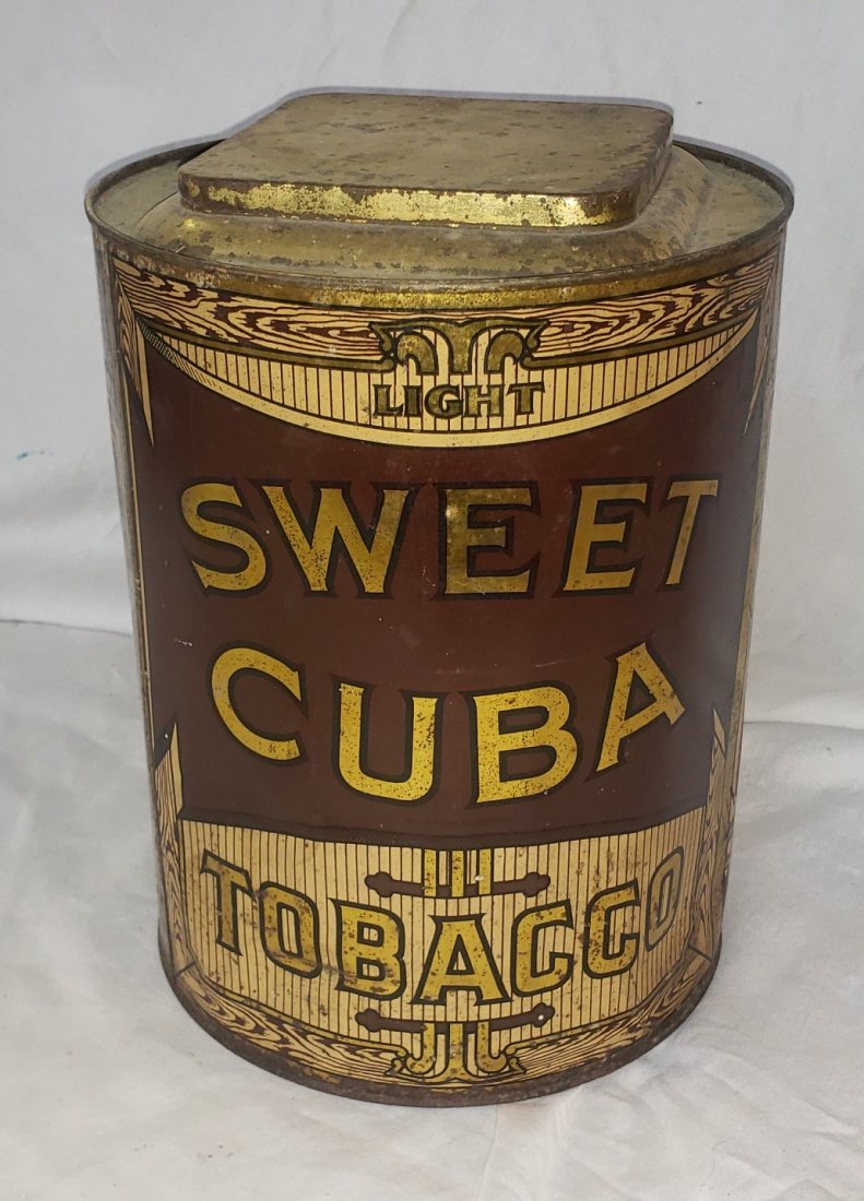 Sweet Cuba Tobacco Advertising Can: Sweet Cuba Tobacco Advertising Can