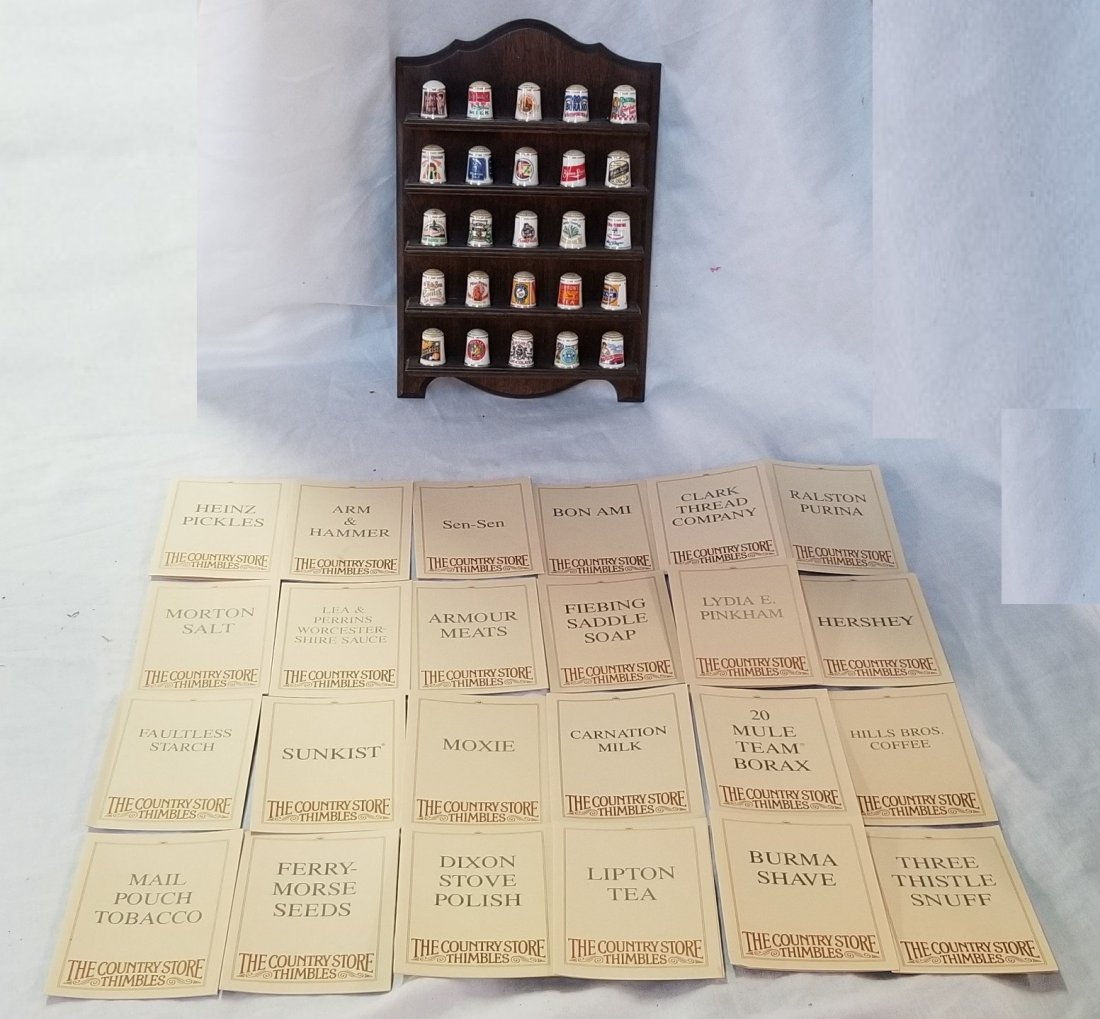 The Country Store Thimble Set with History Cards: The Country Store Thimble Set with History Cards by Franklin Mint