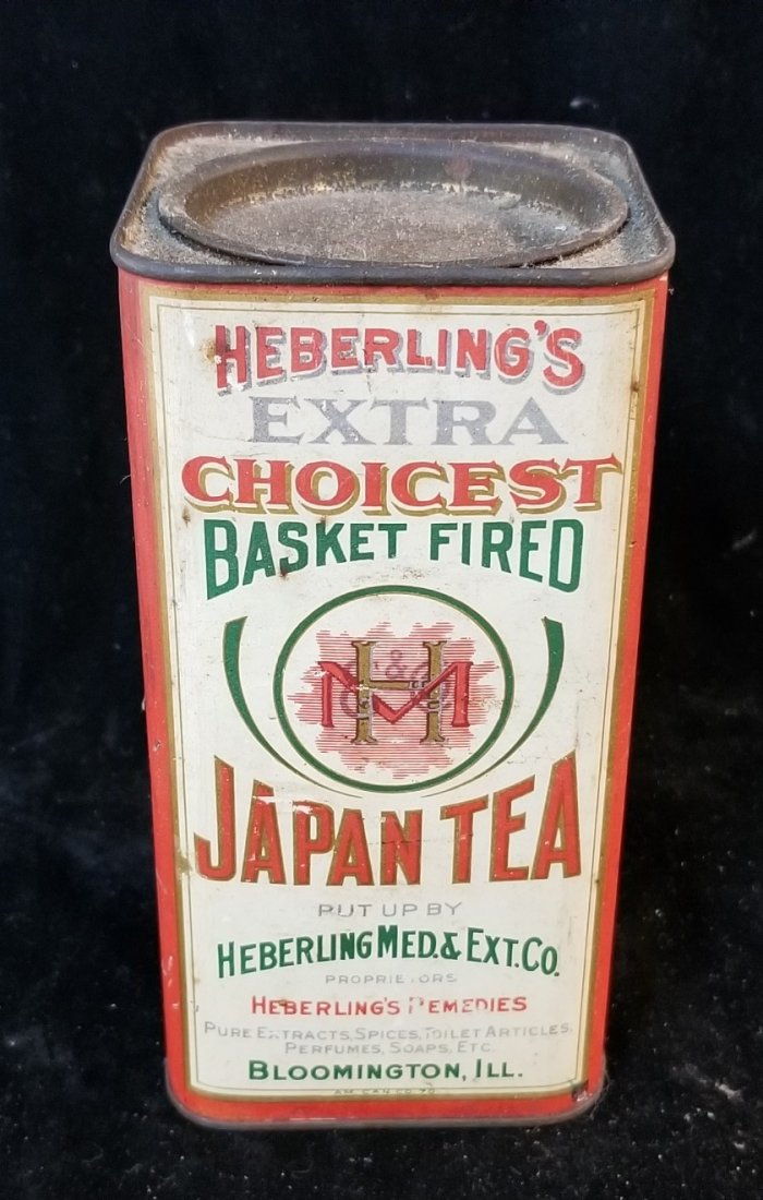 Heberling's Japan Tea Advertising Tin: Heberling's Japan Tea Advertising Tin