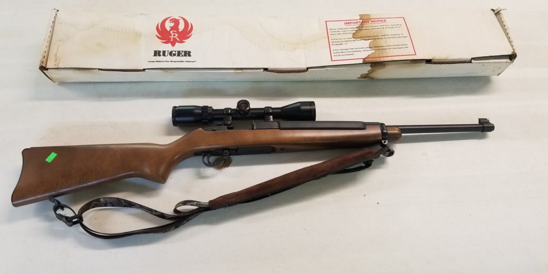 Ruger Deerfield Carbine 44 Magnum Semi Automatic Rifle: Ruger Deerfield Carbine 44 Magnum Semi Automatic Rifle with Original Box and Bushnell Scope, Scope Protector, Lock and Instructions