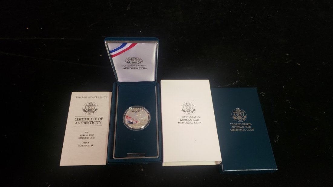 1997 Korean War Memorial Coin Silver Dollar Proof: 1997 Korean War Memorial Coin Silver Dollar Proof