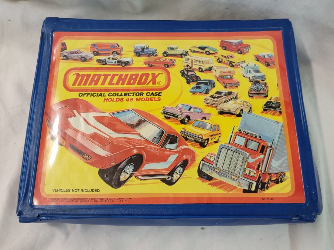 1980 Lesney Matchbox Carrying Case with 48 Die Cast Car: 1980 Lesney Matchbox Carrying Case with 48 Matchbox, Hot Wheels, ERTL and Other Die Cast Cars