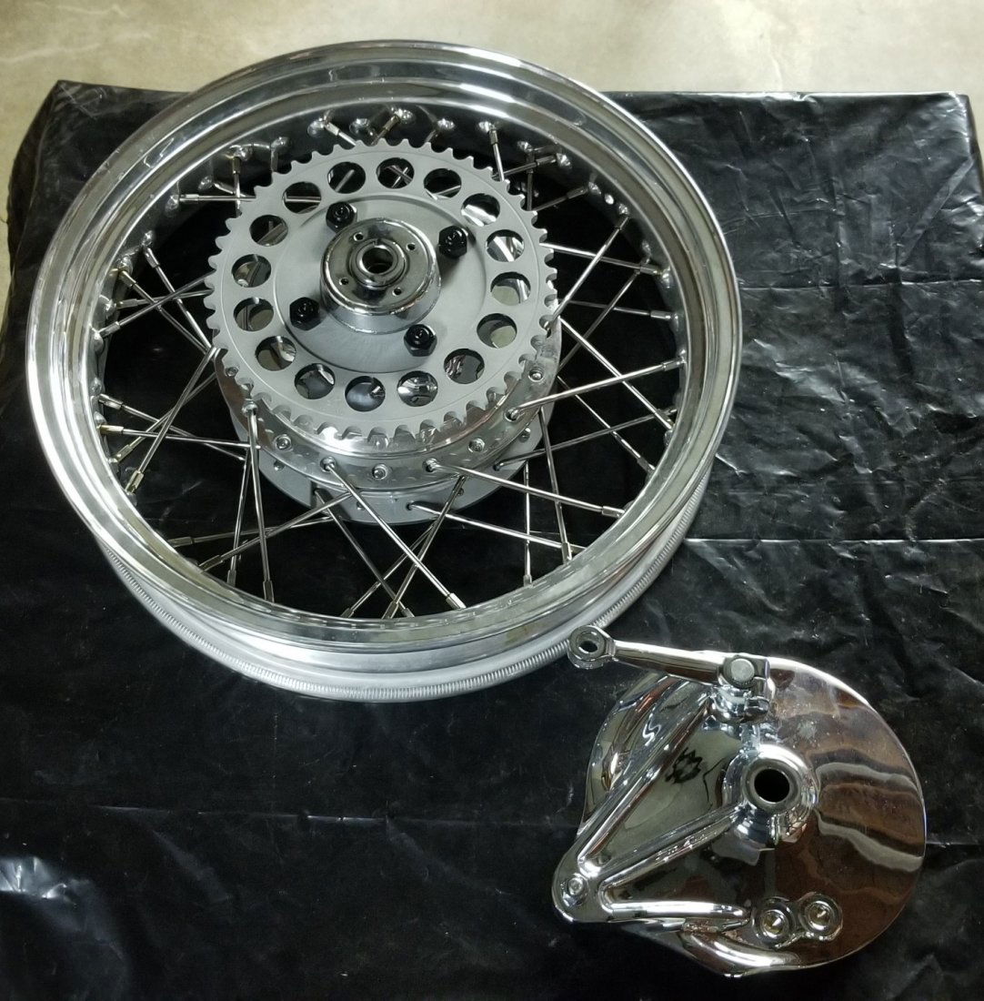 Motorcycle Rear Tire Rim and Brake Cylinder (1 of 7)