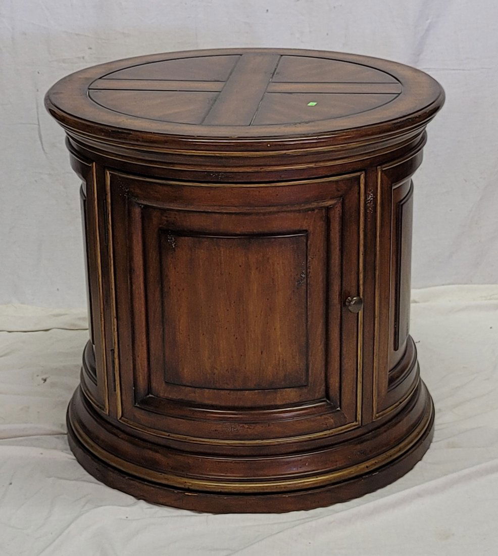 Mahogany Drum Table: Mahogany Drum Table 26.5"H x 28"D