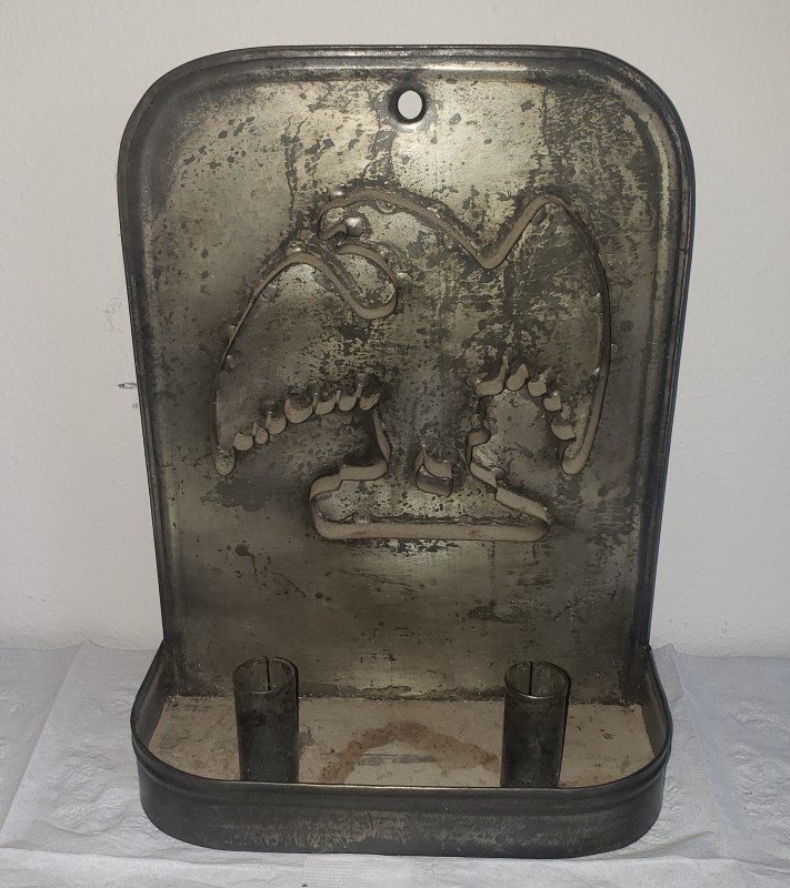 Primitive Tin Eagle Candle Sconce: Primitive Tin Eagle Candle Sconce 12" x 9"