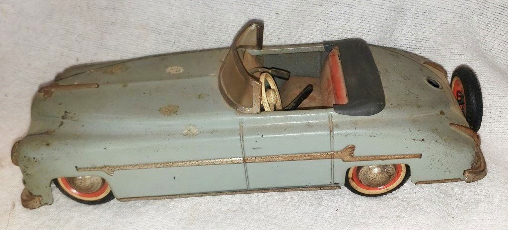 Distler Packard Tin Wind Up Toy Car US-Zone Germany: Distler Packard Tin Wind Up Toy Car Made in US-Zone Germany (no Key) 10"