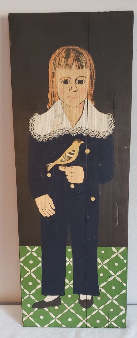 George Nathan Folk Art on Wood: George Nathan Folk Art on Wood 11.5" x 32"