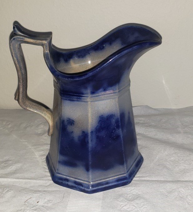 Flow Blue Pitcher/Creamer: Flow Blue Pitcher/Creamer 5"