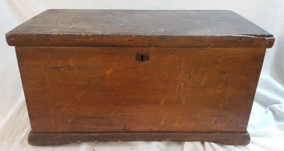 Early Primitive Pine Tool Box 14"D x 14"H x 27.5"W: Early Primitive Pine Tool Box 14"D x 14"H x 27.5"W