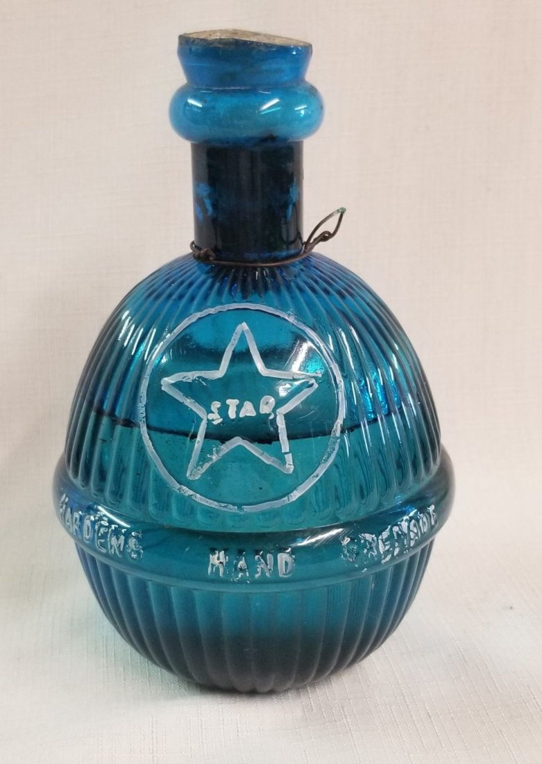 Harden Star Blue Hand Grenade Fire Extinguisher: Harden Star Blue Hand Grenade Fire Extinguisher 6.5" Patent Aug 14, 1883