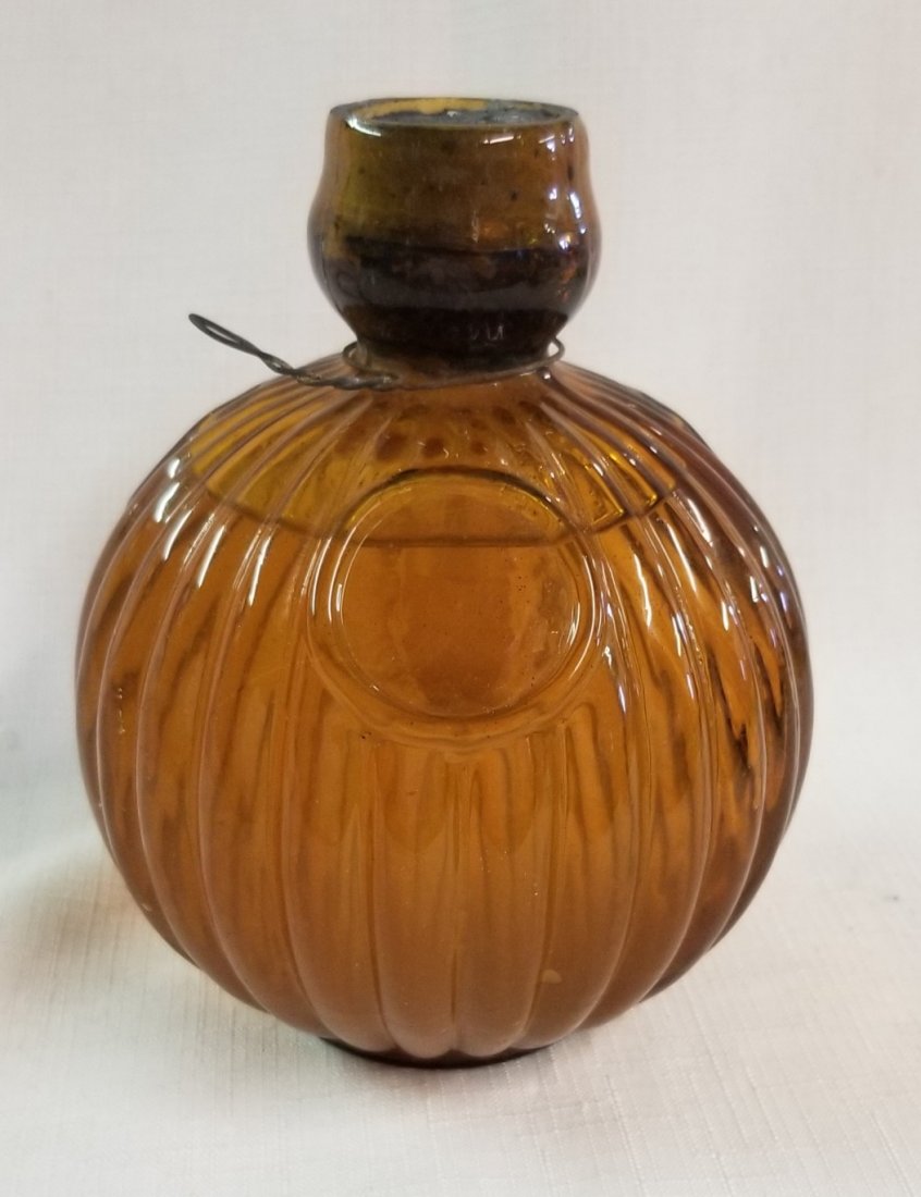 Amber Ribbed Glass Hand Grenade Fire Extinguisher: Amber Ribbed Glass Hand Grenade Fire Extinguisher 5"