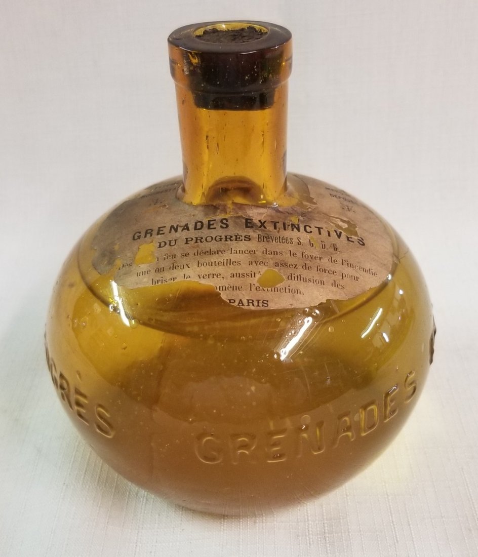 Grenades Extinctives French Amber Hand Grenade Fire Ext: Grenades Extinctives French Amber Hand Grenade Fire Extinguisher 4.5"