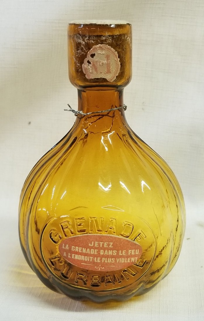 Jetez Yellow Glass Hand Grenade Fire Extinguisher: Jetez Yellow Glass Hand Grenade Fire Extinguisher 6.5" 1989
