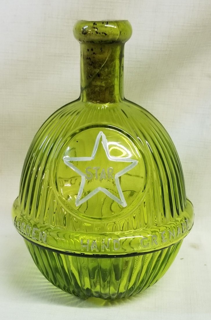 Harden Star Green Glass Hand Grenade Fire Extinguisher: Harden Star Green Glass Hand Grenade Fire Extinguisher 7.5"