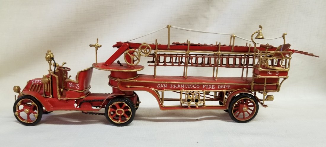 San Francisco Fire Department No. 3 Die Cast Fire Truck: San Francisco Fire Department No. 3 Die Cast Articulating Fire Truck Model 15"L