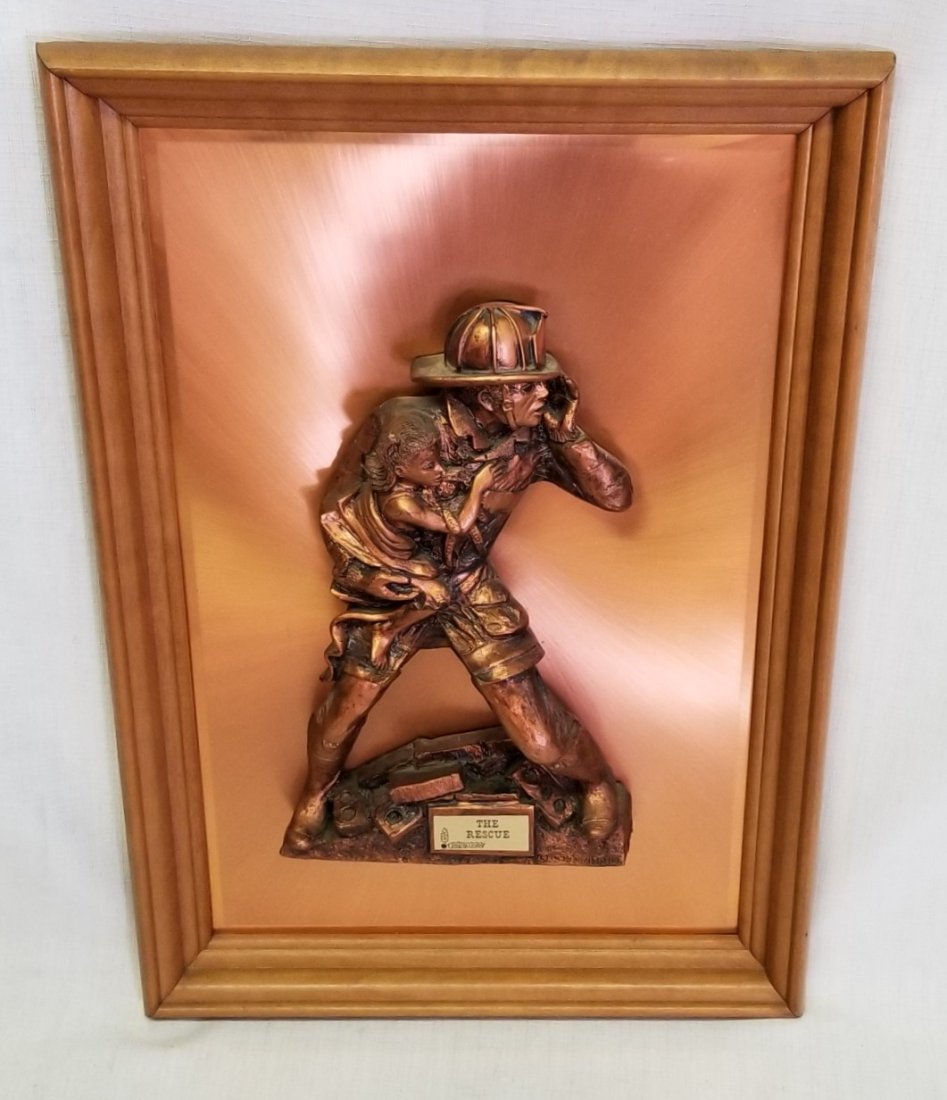 The Rescue Friedling Studios 3D Polished Brass Wall Art: The Rescue Friedling Studios 3D Polished Brass Wall Art 14" x 21"