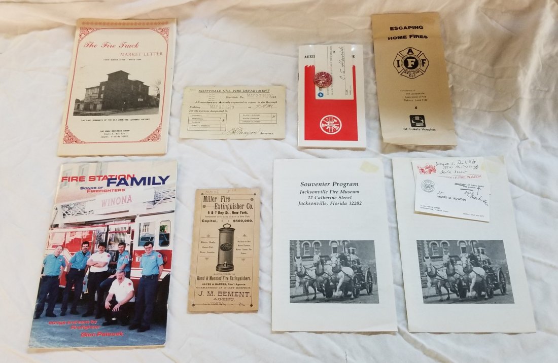 Vintage Firefighter Ephemera: Vintage Firefighter Ephemera (Miller Fire Extinguisher, Escaping Home Fires, Souvenir Program and Others)