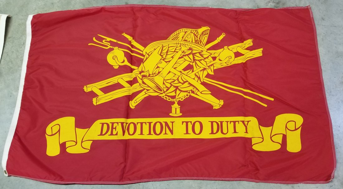 "Devotion to Duty" Firefighter Flag: "Devotion to Duty" Firefighter Flag 3' x 5'