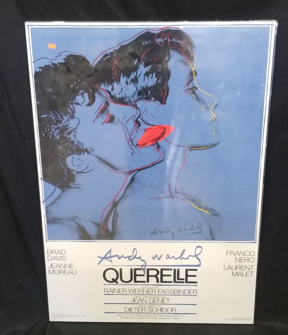 Andy Warhol "Querelle" French Movie Poster Framed: Andy Warhol "Querelle" French Movie Poster Framed 28" x 39.5"