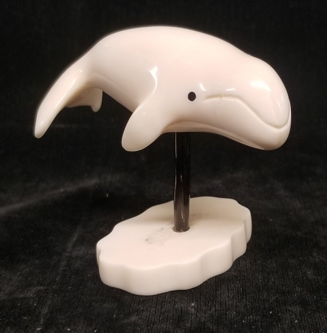 Carved Bone Whale: Carved Bone Whale 1.5"H