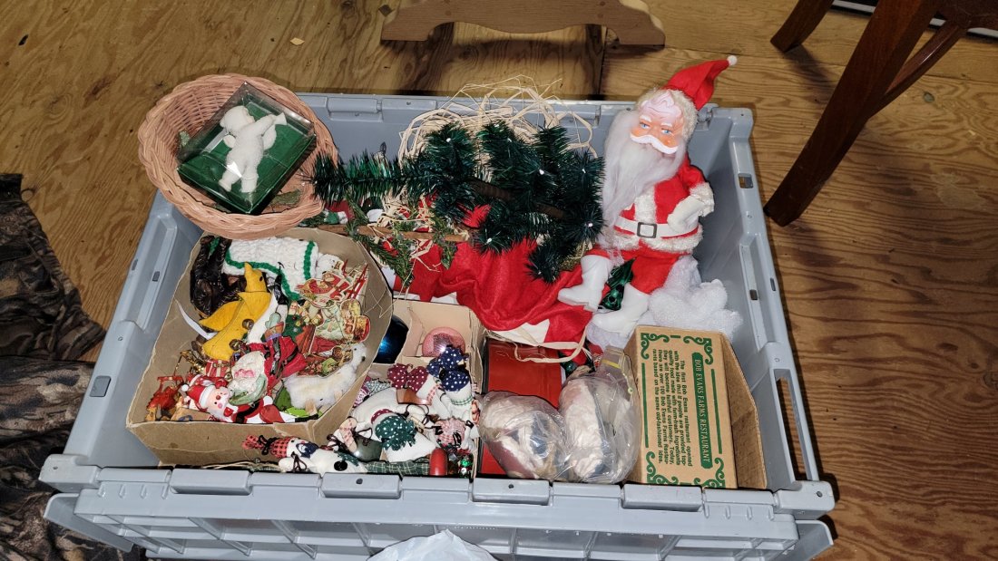 Assortment of Vintage Christmas Decorations: Assortment of Vintage Christmas Decorations (Santa, Ornaments, Ceramic Tree and More)