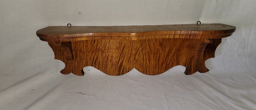 Early 1800s Tiger Maple Wall Shelf: Early 1800s Tiger Maple Wall Shelf
