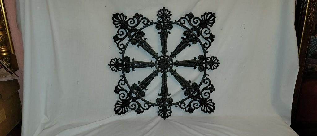 Vintage Large Cast Iron Architectural Wall Plaque: Vintage Large Cast Iron Architectural Wall Plaque