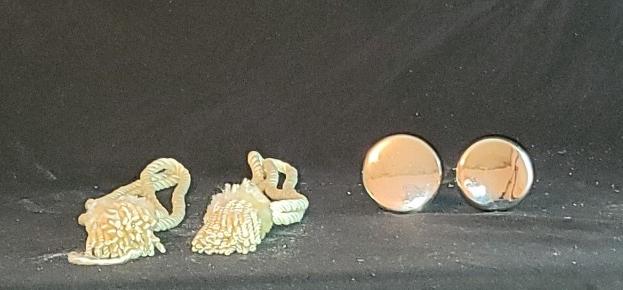 2 Vintage Mercury Glass Curtain Tie Backs w Cords: 2 Vintage Mercury Glass Curtain Tie Backs with Twisted Tassel Cords