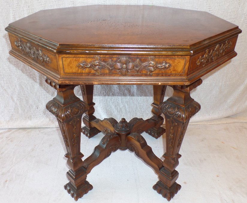 Johnson Handley Johnson Co Carved Mahogany Oct Table Jan 01 2015 Leonard S Auction Service In Mi Johnson Handley Johnson Antique Furniture
