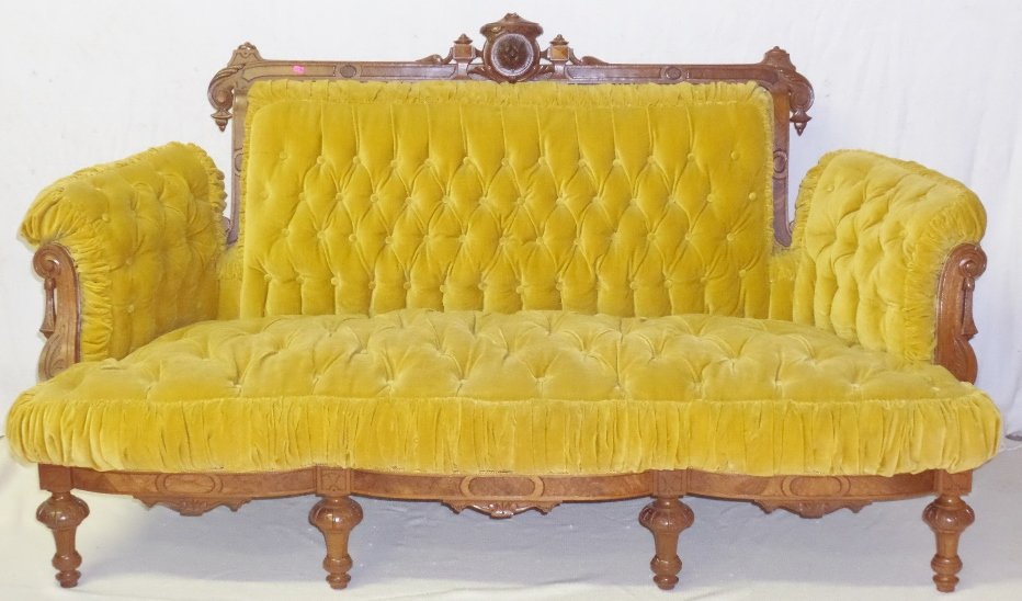 Renaissance Burled Walnut Settee: Renaissance Burled Walnut Settee