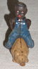 Cast Iron Black Memorabilia Boy Riding Pig