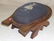 Walnut Needlepoint Horseshoe Foot Stool