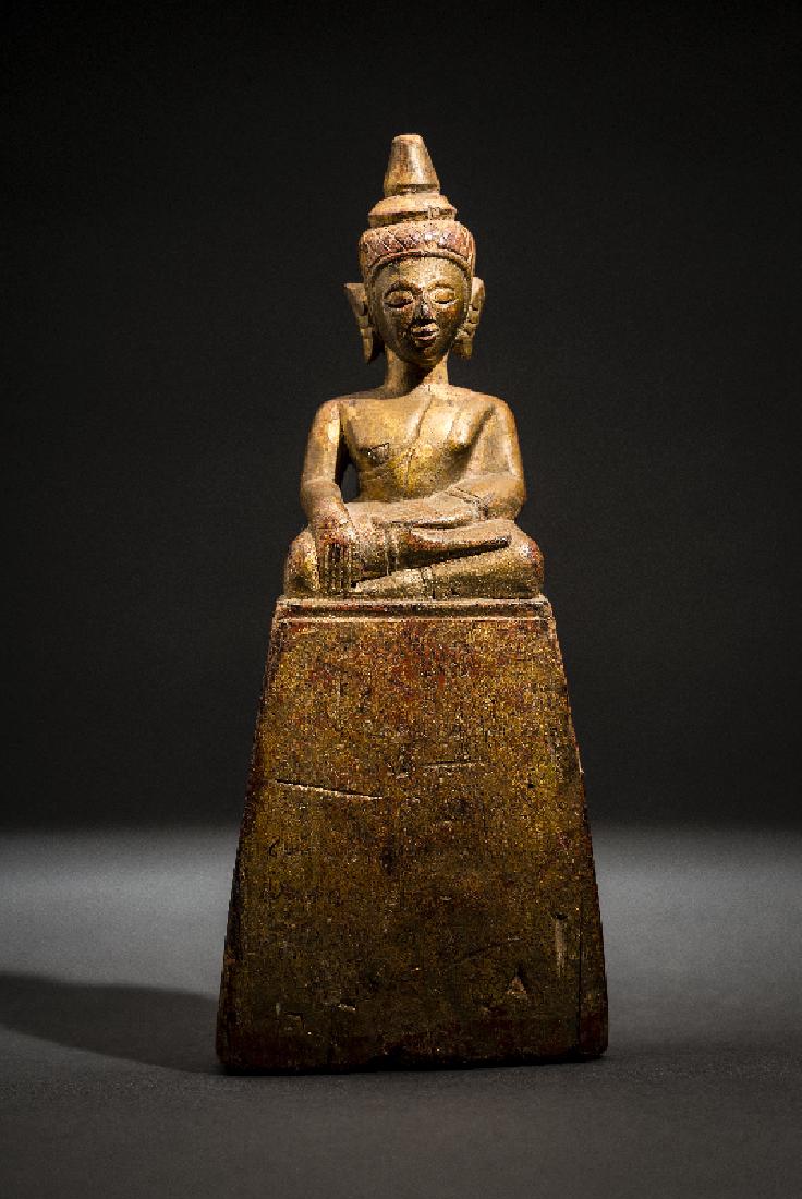 BUDDHA ON HIGH THRONE WITH INSCRIPTION (1 of 3)