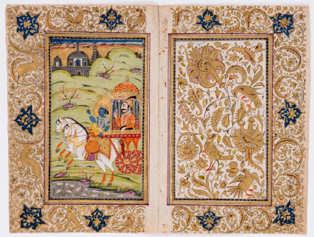 AN INDIAN MINIATURE PAINTING OF KRISHNA AND RAMA (1 of 1)