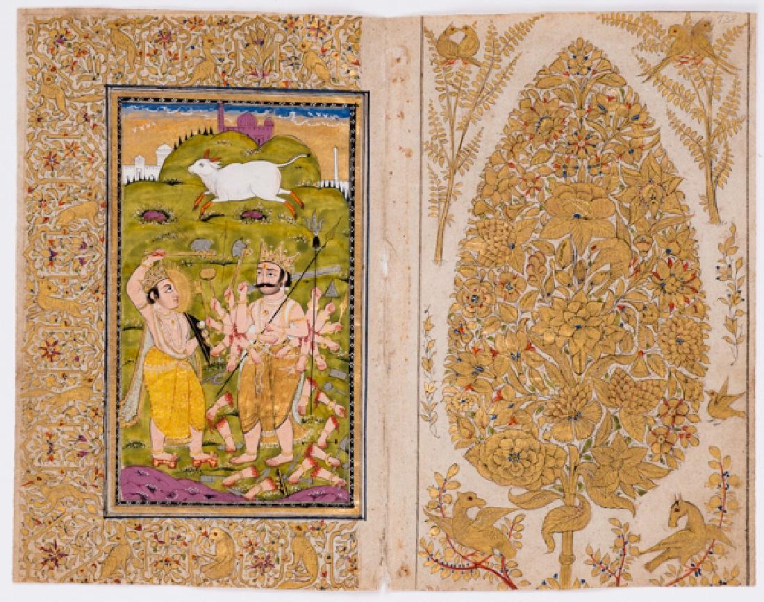 AN INDIAN MINIATURE PAINTING OF RAMA AND RAVANA (1 of 1)