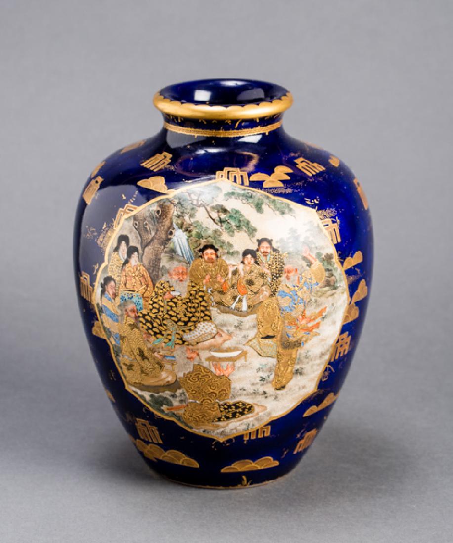 KENZAN: SATSUMA VASE WITH WISEMEN (1 of 6)