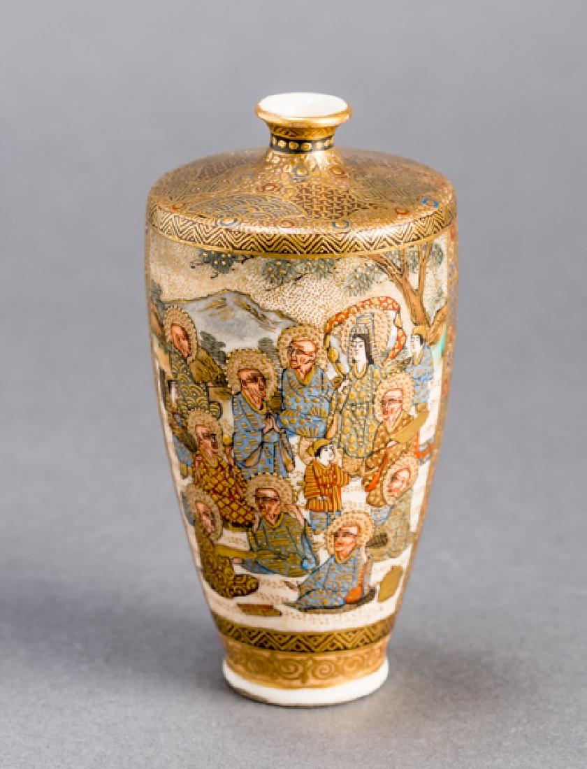 HODODA: A SMALL SATSUMA VASE WITH SAINTS (1 of 5)